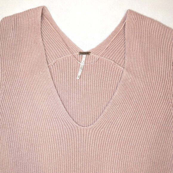 Free People | Oversized Rose Gingersnap Cashmere Blend Ribbed Knit Sweater | XS - Picture 6 of 11